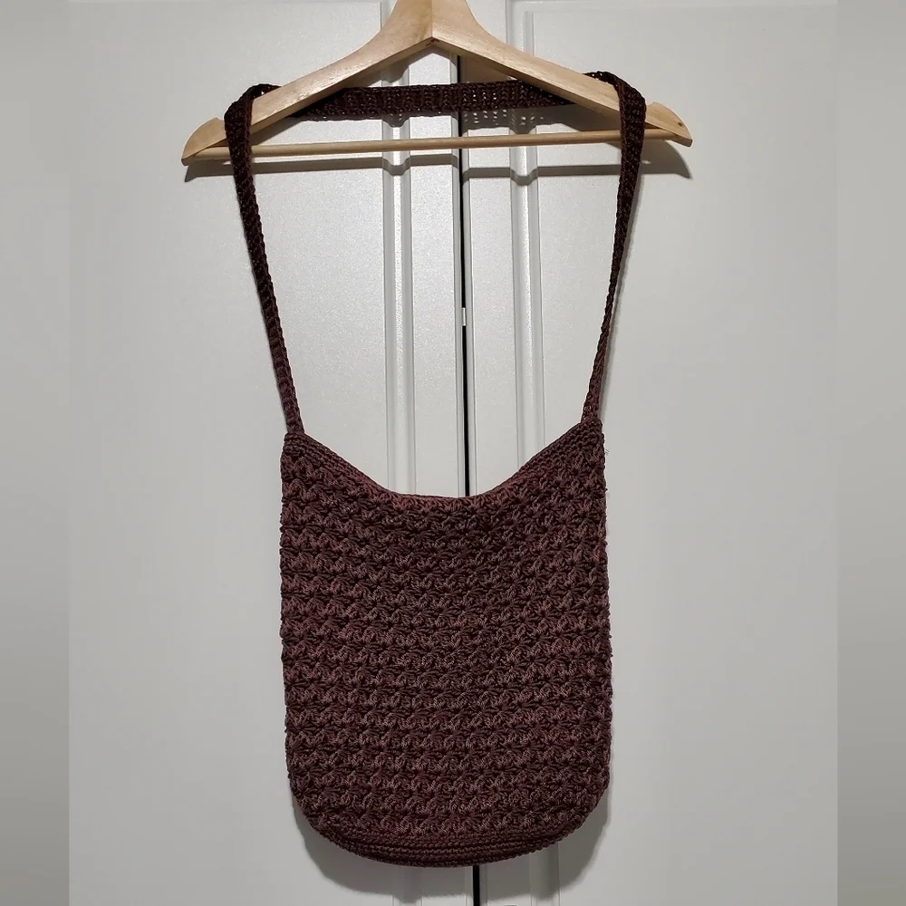 Brown Crochet Shoulder Bag Purse - Picture 3 of 10